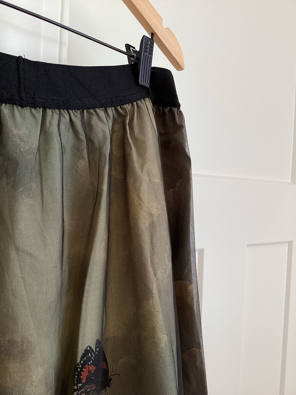 Anthropologie Wondernight Midi Skirt NEW Black Swan Art XL - Picture 12 of 16
